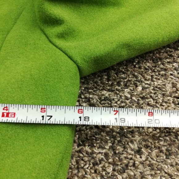 Vintage 2005 J Crew Topcoat Overcoat Wool Green Long Womens Size 4 - Picture 11 of 14